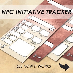 DnD-initiatieftracker | Accessoires DnD Dm-scherm | Tentkaarten karakterblad | PDF | D&D Dungeon Master