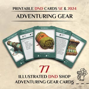 DnD Item Cards: Adventuring Gear | 77 Illustrated Item Cards | 5e and 2024 | Dungeons and Dragons accessories (Printable PDF)