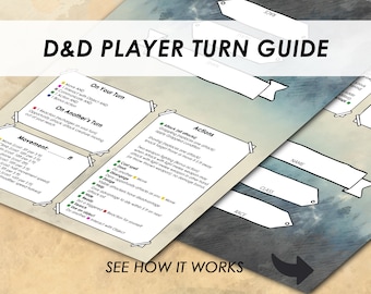 DnD New Player Cheat Sheet  | D&D rules  | Dungeons and Dragons 5e | ttrpg | dnd character sheet |