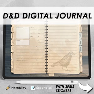 DnD Journal vintage edition | Digital Character Sheet | Goodnotes Notability | DnD Spellbook | D&D Campaign | Dungeons and Dragons 5e
