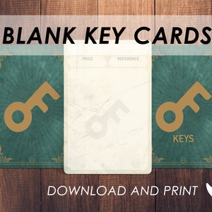 Cartes-clés du MDN | Accessoires MDN | Cartes vierges personnalisées| Imprimable | Objets Donjons et dragons | Cartes d'équipement D&D 5e
