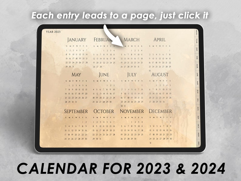 Digital Dnd 2023 Journal Dnd Planner Ipad Calendar Planner Etsy