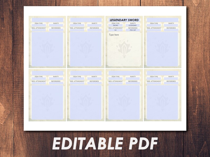 DND Magic Items Cards Download and Print Item Card Deck - Etsy