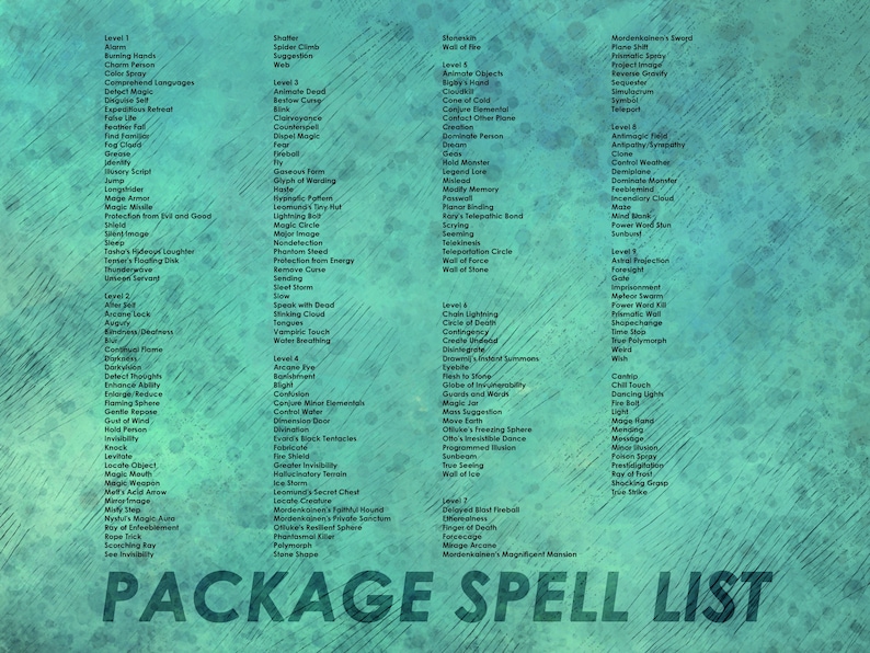 Dnd Wizard Spell Cards Dnd Spellbook Printable D&amp;D - Etsy Australia