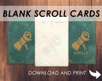 DnD Spell Scrolls cards | D&D accessories | Custom Magic Scroll | Printable | Dungeons and Dragons items | DnD equipment cards 5e