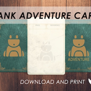 Cartes d'aventure du MDN | Accessoires MDN | Cartes vierges personnalisées| Imprimable | Objets Donjons et dragons | Cartes d'équipement D&D 5e