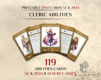 DnD Cleric Abilities Cards | D&D 5E and 2024 (Printable PDF)