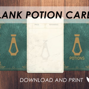 Dnd POTIONS Cards Dnd Healing Potion Printable Dungeons and Dragons ...