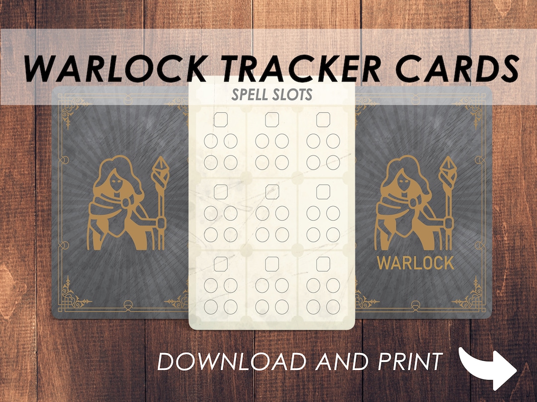 Dnd Warlock Spell Slot Tracker Card Download and Print Dungeons and
