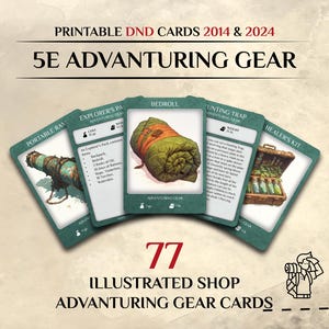 illustrées M&D Advanting Gear | Cartes d'objets de la boutique du MDN | Accessoires pour lecteurs DM d&d Dnd | Télécharger et imprimer | Donjons et Dragons 5e