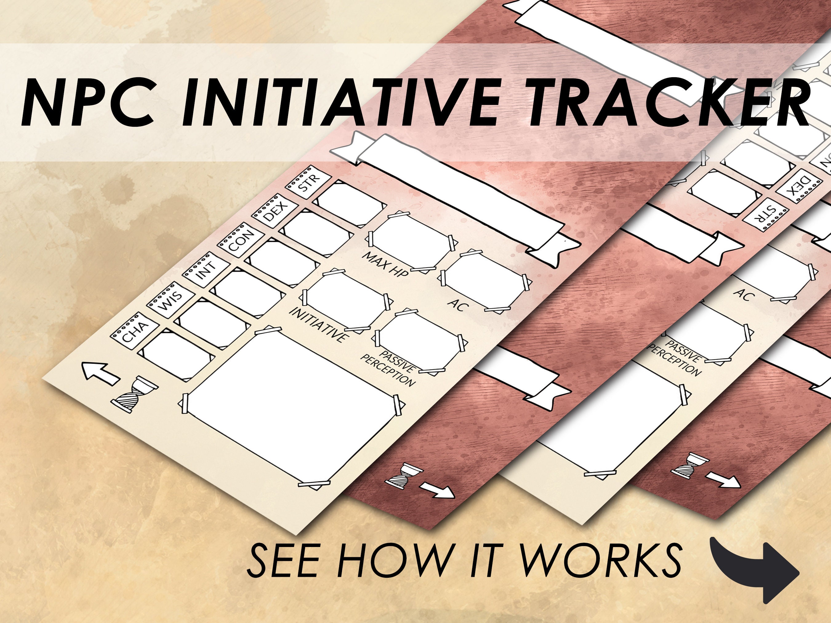 D&D 5e NPC Initiative Tracker Printable Dungeons and Dragons Etsy België