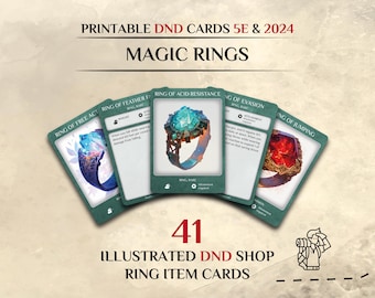 DnD Item Cards Illustrated: Rings D&D Accessories (Printable PDF)