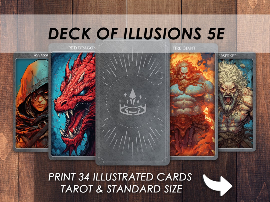 Dnd Deck of Illusions 5e Illustrated Cards Tarot and Etsy