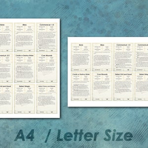 Dnd Bard Spell Cards | Dnd Spellbook | Printable | D&amp;D Accessories ...