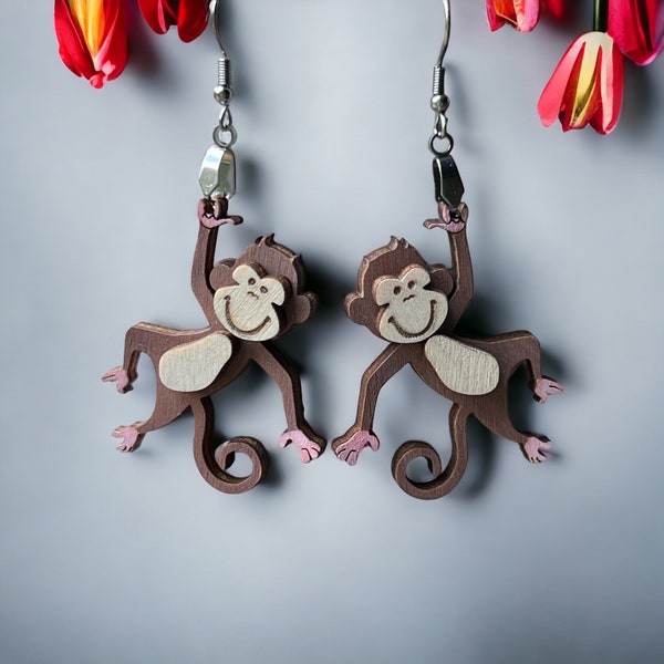 DIGITAL FILE Monkey Earrings FILE