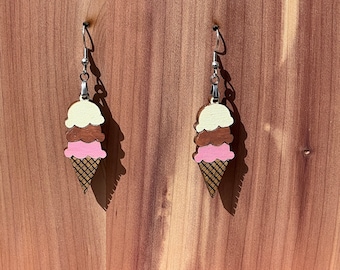 DIGITAL Ice Cream Cone Earrings FILE