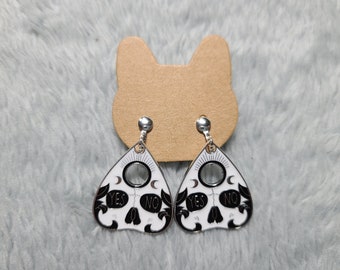 Ouija Spooky El Día De Los Muertos Skill Supernatural Clip On Earrings