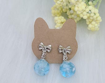 Blue Sky Cloud Clip On Earrings