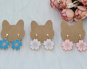 Sakura Cherry Blossom Clip On Earrings