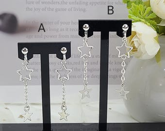 Y2K Starlight Charm Drop Clip-On Earrings