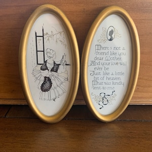 Antique gold double framed Dear Mother poem