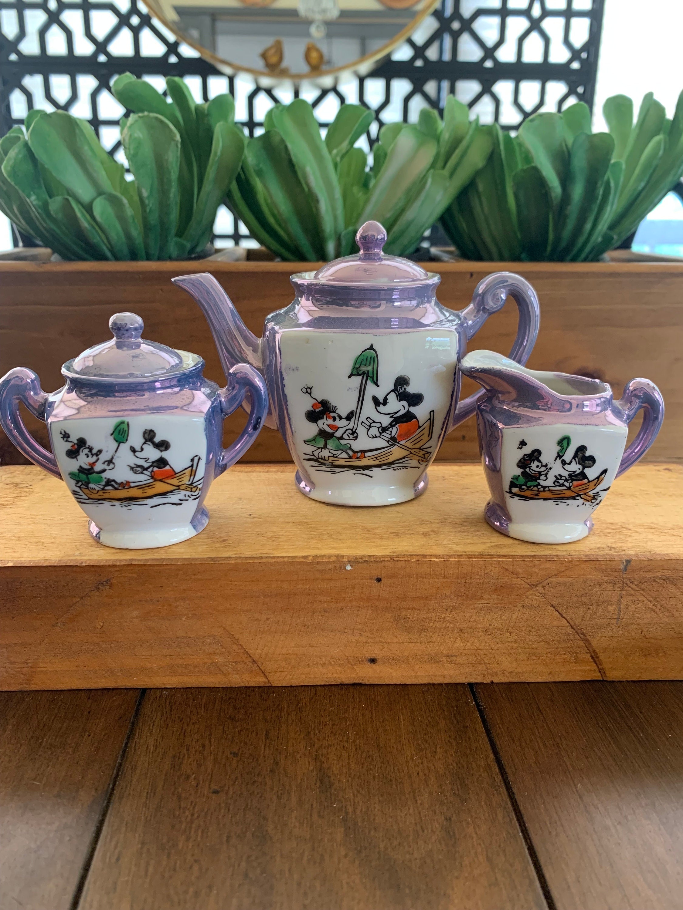 Mickey Mouse Blue Luster Tea Set - 17 Piece 1930's - Etsy Mickey Mouse Blue Luster Tea Set - 17 Piece 1930's - Etsy
