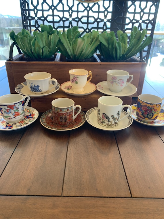7 Demi Cups and Saucers of Various Makers -  UK