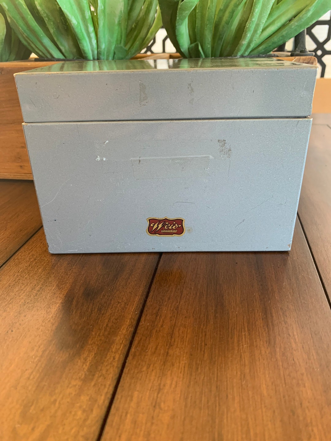 Vintage Weis Metal Card Box Etsy