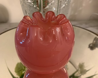 Cuenco de rosas de vidrio antiguo