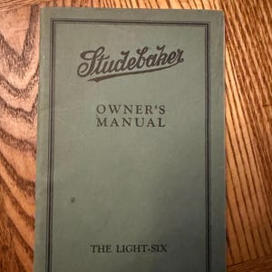 Originale Bedienungsanleitung für Studebaker Light Six