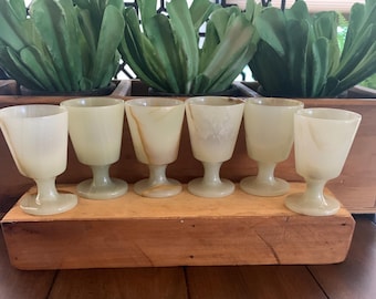 Onyx Marble Footed Shot Glasses