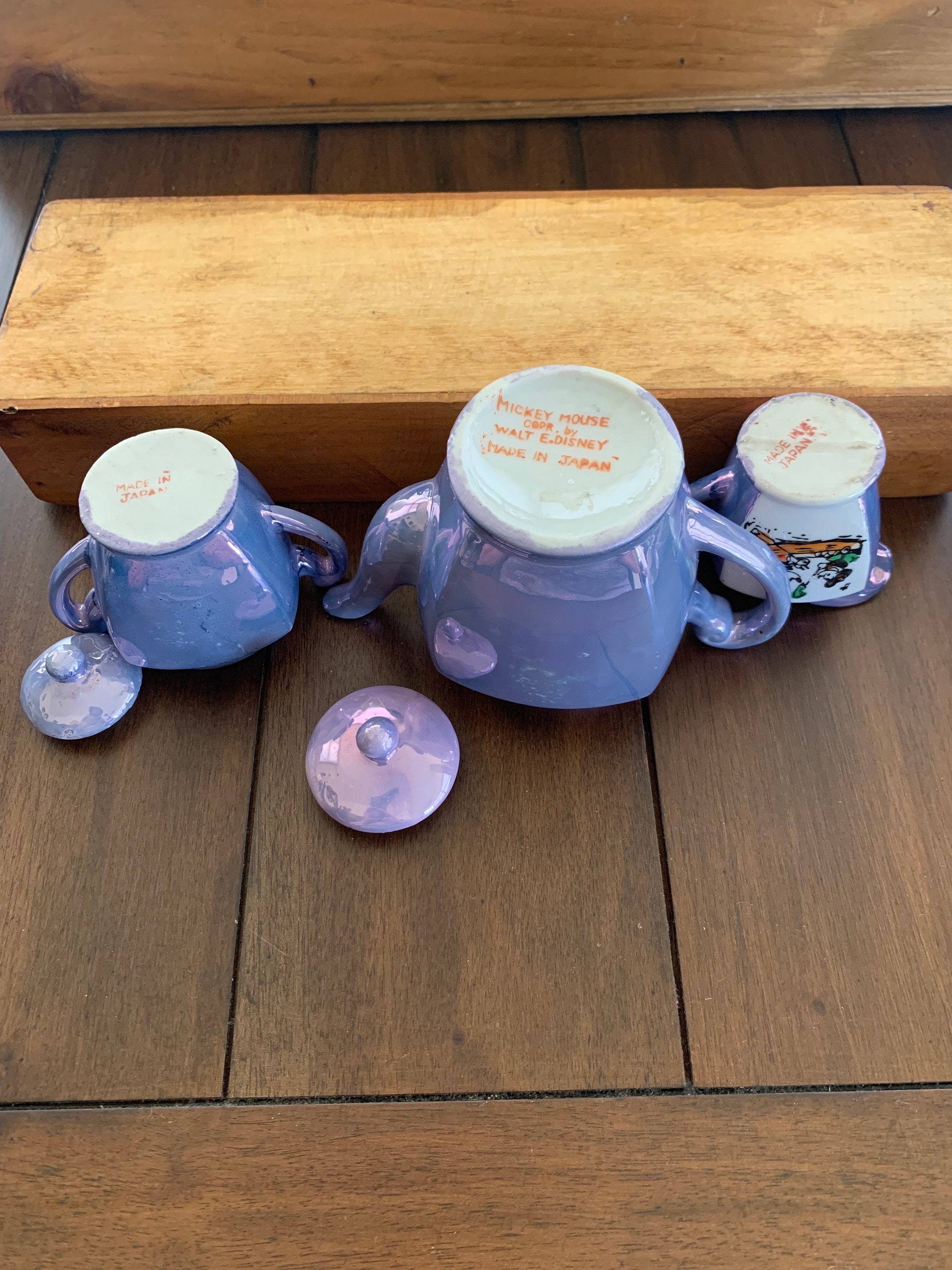 Mickey Mouse Blue Luster Tea Set - 17 Piece 1930's - Etsy Mickey Mouse Blue Luster Tea Set - 17 Piece 1930's - Etsy