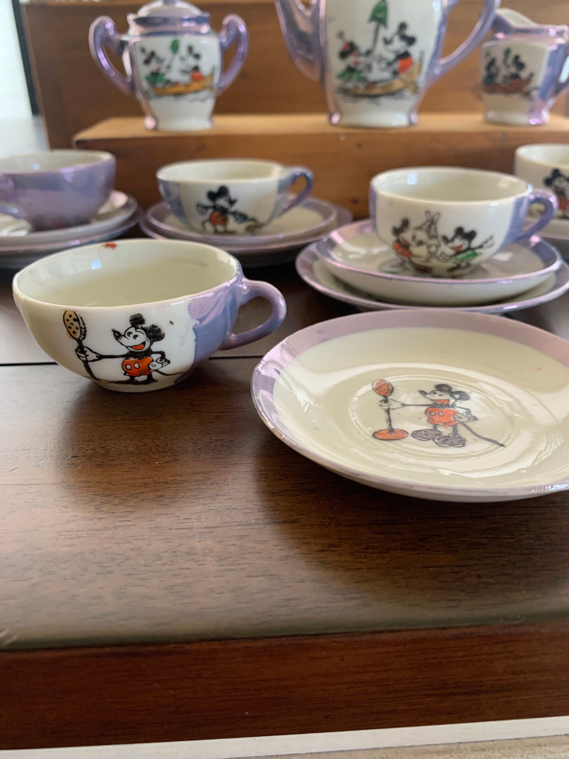 Mickey Mouse Blue Luster Tea Set - 17 Piece 1930's - Etsy Mickey Mouse Blue Luster Tea Set - 17 Piece 1930's - Etsy
