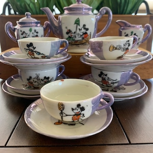 Vintage Mickey Mouse Tea Set - Etsy