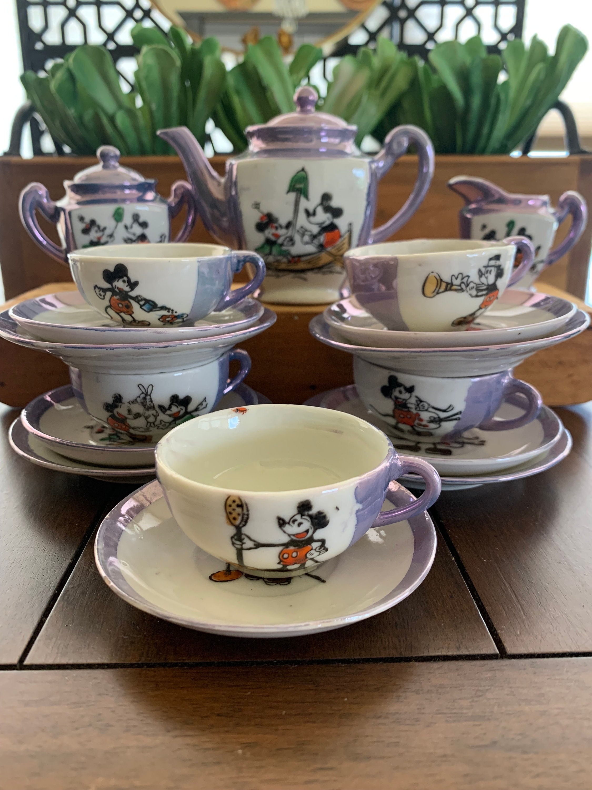 Mickey Mouse Blue Luster Tea Set - 17 Piece 1930's - Etsy Mickey Mouse Blue Luster Tea Set - 17 Piece 1930's - Etsy