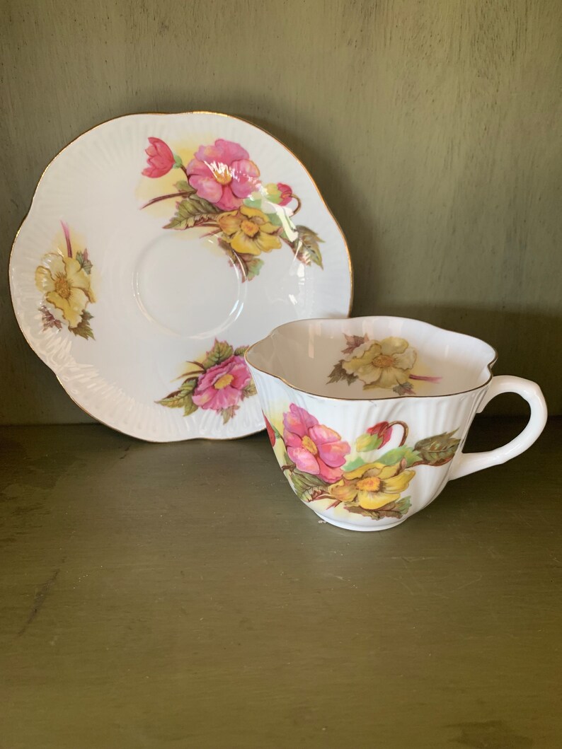 Vintage Shelley Begonia Tea Cup Etsy