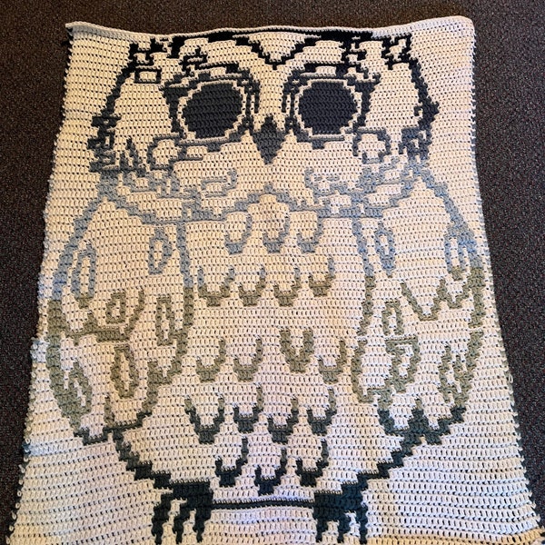 Overlay Mosaic Crochet Pattern - Owl Wall Hanging - Easy Digital PDF Chart & Written Instructions for DIY Wall Art, Mosaic Crochet Project