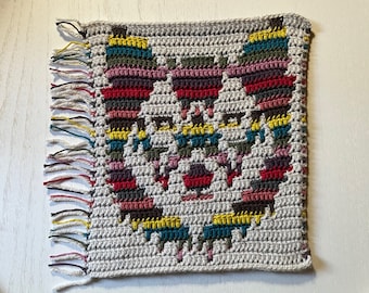 Mosaic Crochet Pattern–Wolf/Husky Face–Square–Color Charts–Written Pattern–Instant Digital Download by YarnMosaicsCrochet