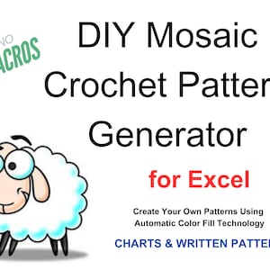 DIY-mozaïekpatroongenerator voor Excel - Ontwerp je eigen overlay-mozaïekhaakpatronen - Automatisch verlengde gelijkstroomsteken - Bespaart tijd