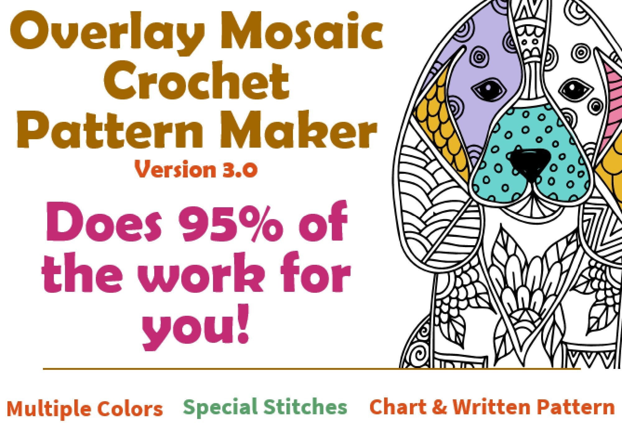 Mosaic Crochet Pattern Creator Overlay Mosaic Crochet Etsy UK