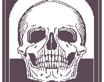Mosaic Crochet Skull Blanket Pattern: Memento Mori Gothic Design (PDF Charts + Written Pattern