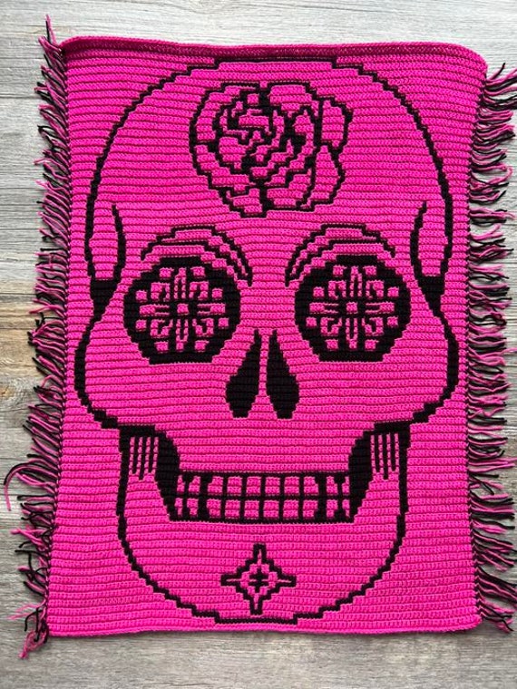 Overlay Mosaic Crochet Pattern 'sugar Skull' Wall Hanging Easy