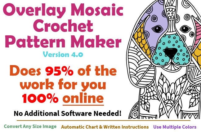 Mosaic Crochet Pattern Maker Convert Images Into Patterns Written  Instructions Automatically Generated DIY Mosaic Crochet Patterns 