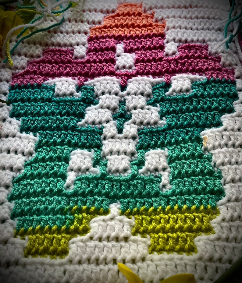 Mosaic Crochet Solid Granny Square Pattern Mosaic Flower Etsy Mosaic crochet solid granny square pattern mosaic flower etsy