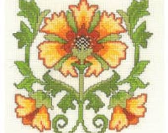 DMC Lesley Teare Bright Bold Blooms Cross stitch kit comprend broderie Hoop DMC Lesley Teare Bright Bold Blooms Cross stitch kit comprend broderie Hoop