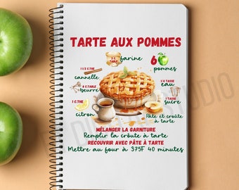recette | sublimation | tarte aux pommes | sublimation | dtf | cuisine francais | recette gateau | apple pie recipe | svg | dessert recipe
