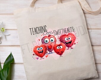 PNG file teacher | gift teacher | daycare educator png | teaching little sweethearts | sublimation tote teacher tumbler