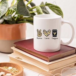 Design peace love coffee |  Design coffee | sub design | tshirt coffee Design sublimation | Cricut | DTF | leopard print