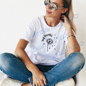 Just breathe|flowers|svg_png file| digital download| simple svg file for cricut | sublimation