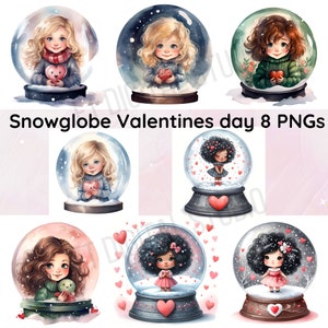8 PNG | Bündel | Valentinstag | kleines Mädchen | Valentinstag Motiv | Sublimation | DTF | Schneekugel | Kartengestaltung |